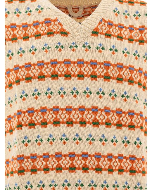 Bode Natural Patterned Knit Top for men