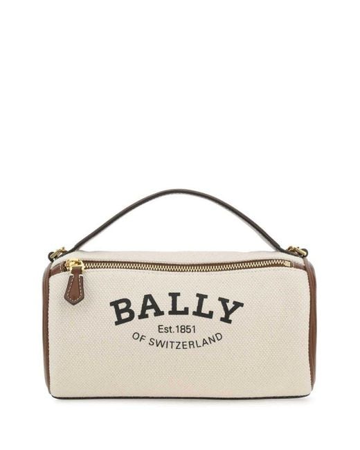 Bally Logo Printed Zipped Tote Bag in Metallic Lyst