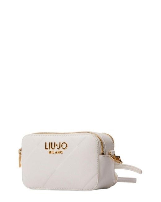 Liu Jo White Logo Lettering Crossbody Bag