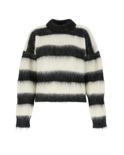 Saint Laurent Black Striped Knitted Sweater