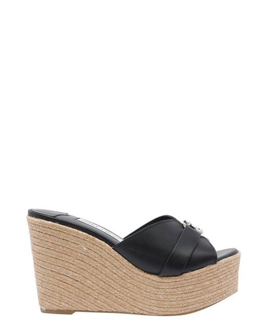 Jimmy Choo Brown Leda Wedges Sandals