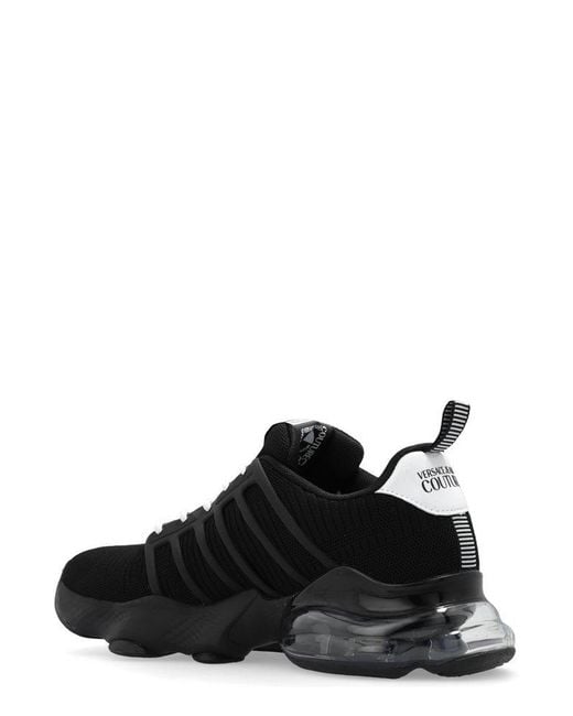 Versace Black Logo Printed Low-top Sneakers for men