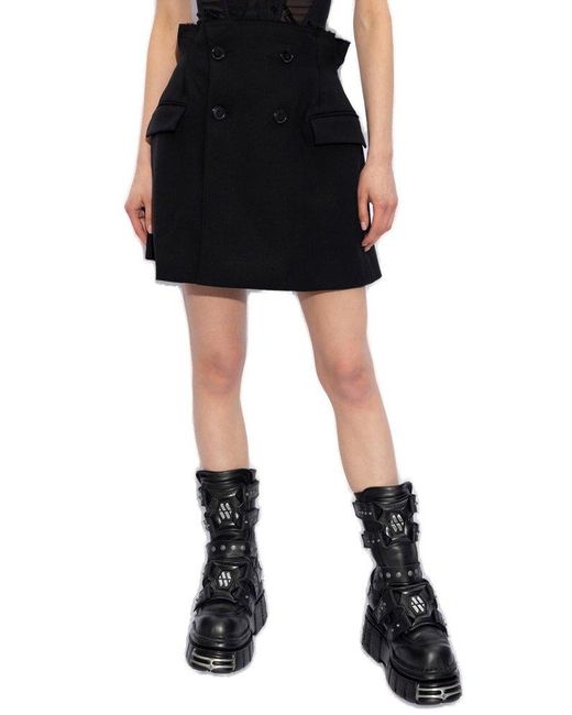 Vetements Black Wool Skirt,