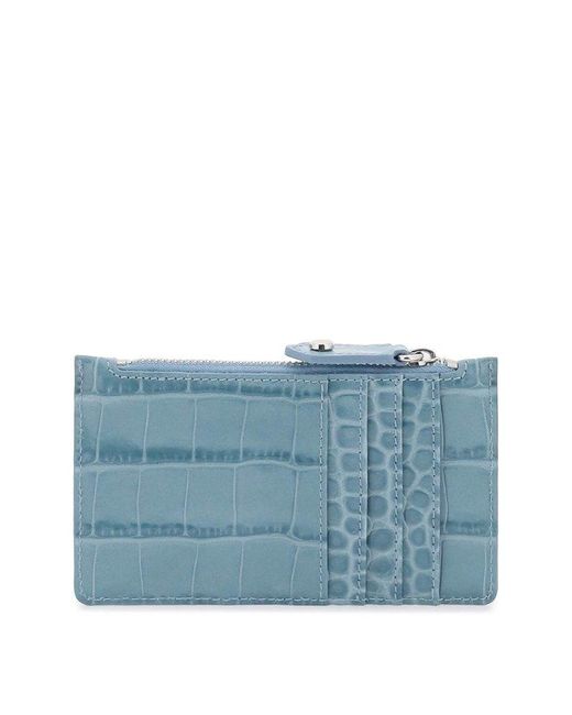 Vivienne Westwood Embossed Crocodile Leather Card in Blue | Lyst