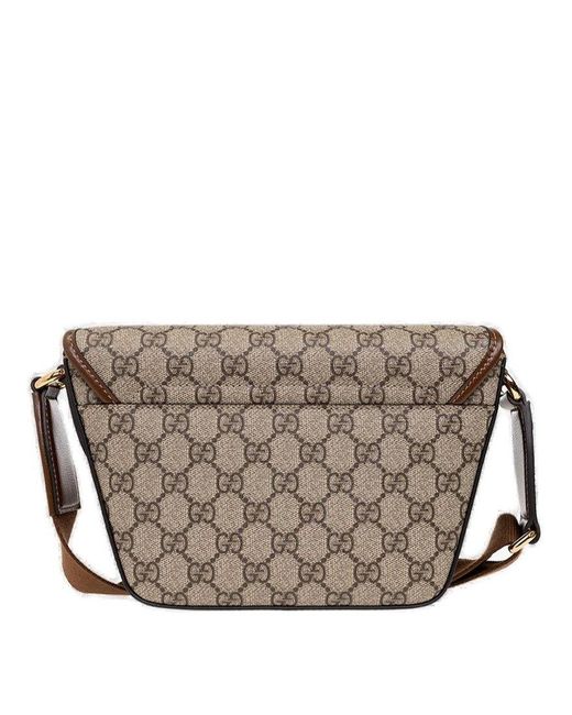 Gucci GG Supreme Trapezium Shaped Shoulder Bag in Brown for Men | Lyst