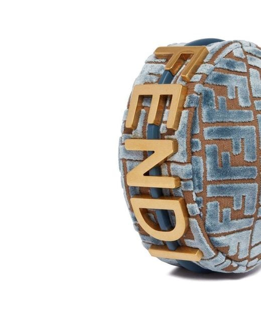 Fendi Graphy Ff Jacquard Velvet Mini Tote Bag in Blue | Lyst