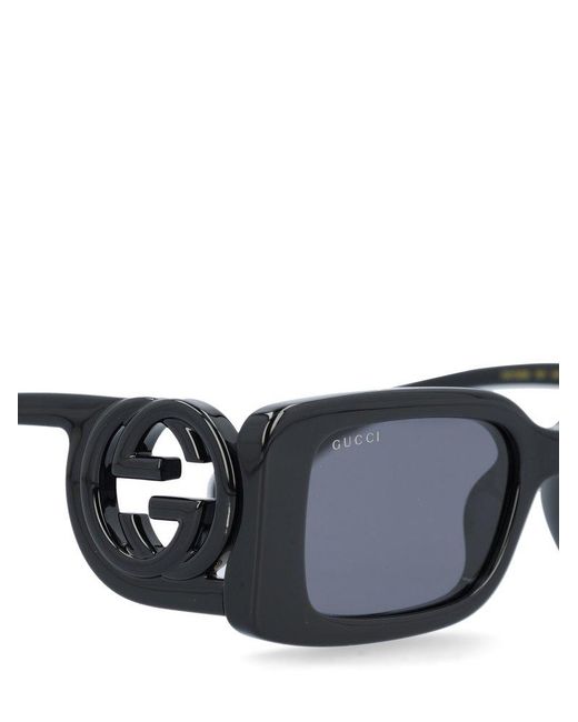 Gucci White Rectangular Frame Sunglasses