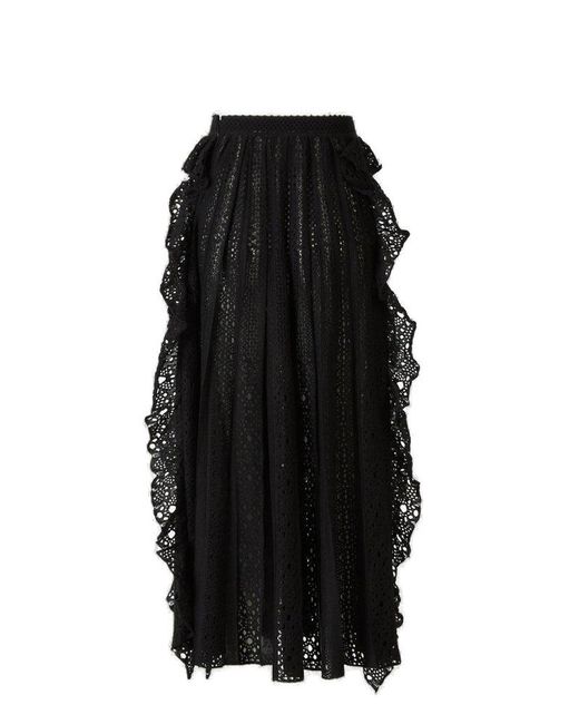 Chloé Black Crochet Midi Skirt