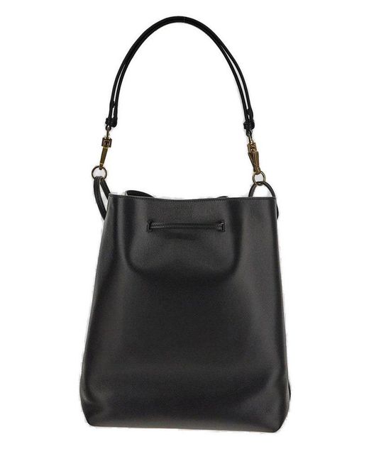 Saint Laurent Black Paris Vii Logo Plaque Pouch