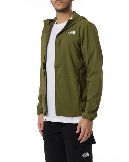 The North Face Green Logo Embroidered Zip-up Jacket for men