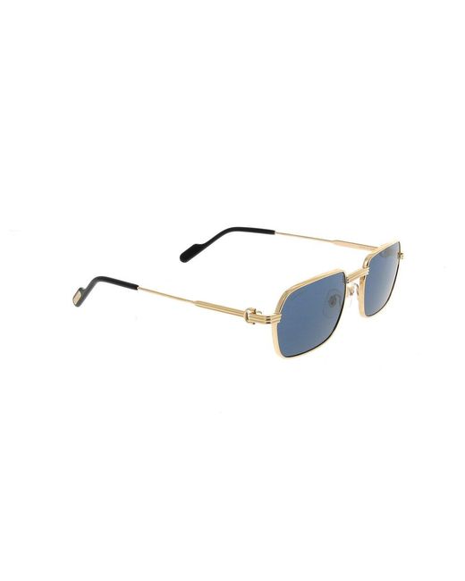 Cartier Blue Rectangle Frame Sunglasses