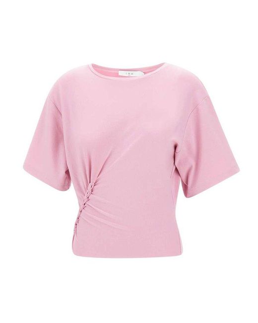 IRO Pink Alizee Braid Detailed T-shirt