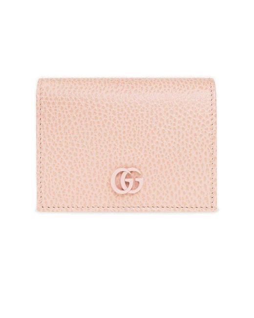 Gucci Leather Wallet With Logo in Pink | Lyst UK