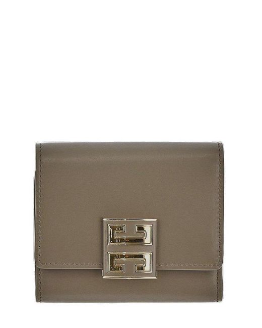 Givenchy Brown 4g Plaque Trifold Wallet