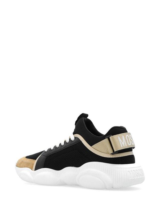 Moschino Black Panelled Lace-up Sneakers for men
