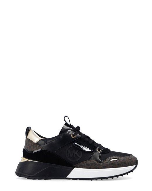 Michael Kors Theo Monogram printed Lace up Sneakers in Black Lyst UK