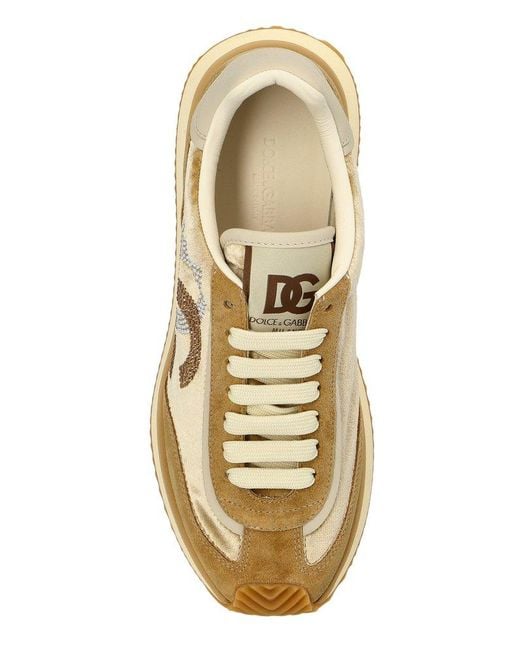 Dolce & Gabbana Brown Dg Logo Embellished Cushion Sneakers