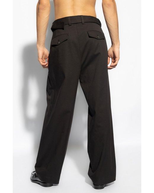 Emporio Armani Black Relaxed-fitting Trousers, for men