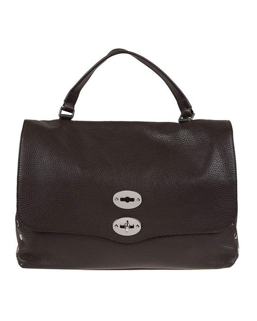Zanellato Black Postina Studded Top Handle Bag