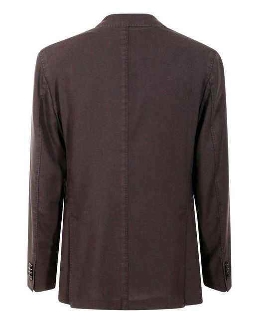 Boglioli Brown Double-Breasted Blazer Jacket for men