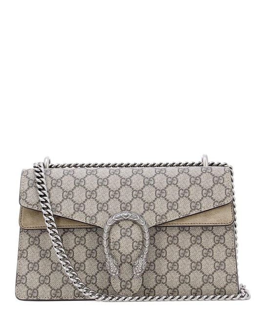 Gucci Gray GG Supreme Dionysus Small Shoulder Bag