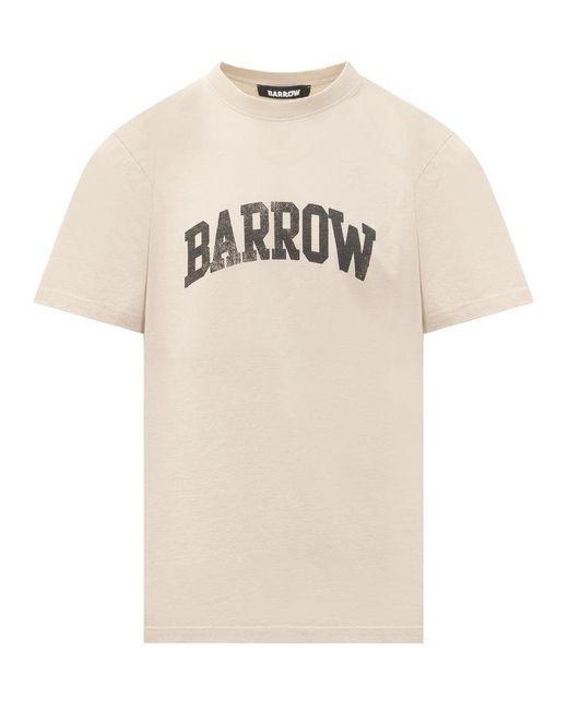 Barrow Natural Logo-printed Crewneck T-shirt for men