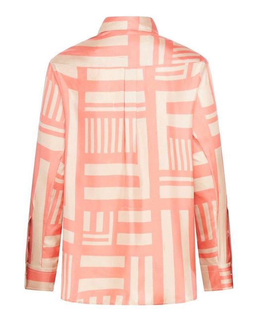 Fendi Pink Labyrinth Printed Long-sleeve Shirt