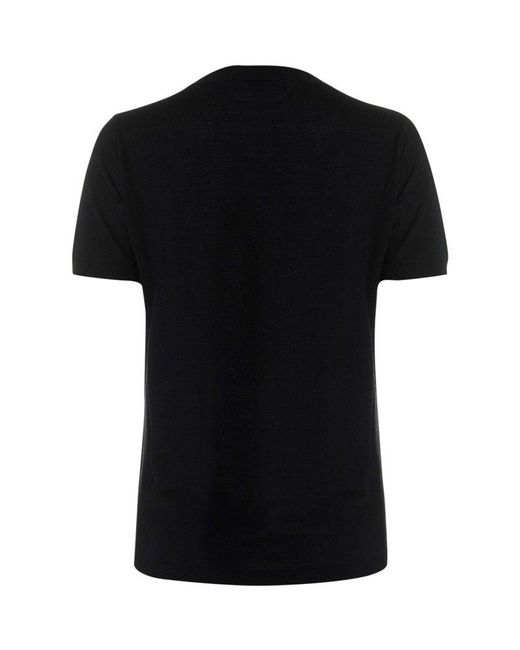 Max Mara Wool Chest Pocket Short Sleeve Knit Top in Black | Lyst