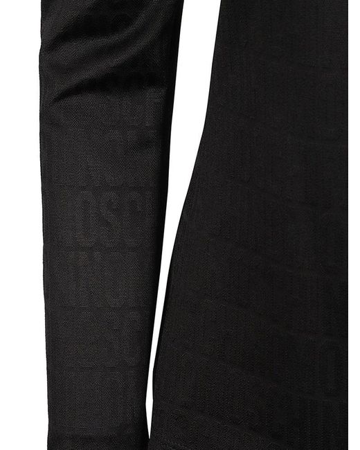 Moschino Black Monogrammed Long-sleeve T-shirt