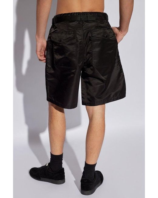 Emporio Armani Black Shorts With Logo, for men