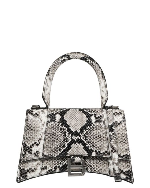 Balenciaga Multicolor Hourglass Snakeskin-embossed Leather Top Handle Bag