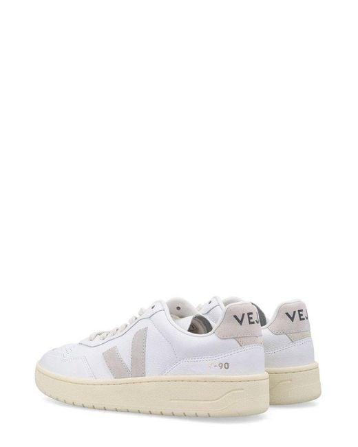 Veja White V-90 Low-Top Sneakers