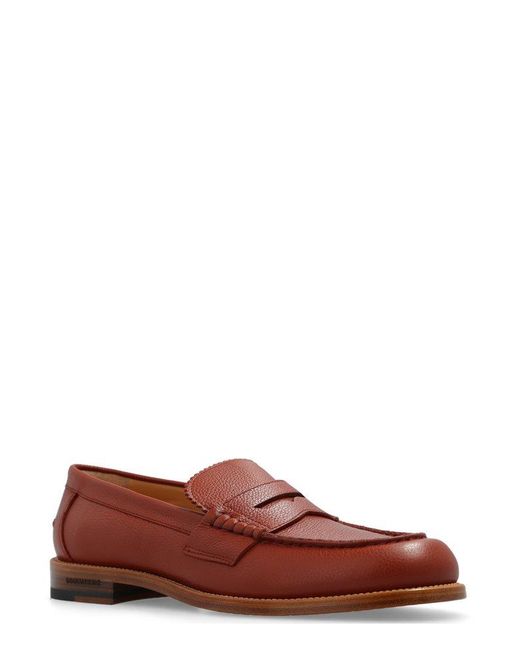 DSquared² Almond Toe Loafers in Red for Men | Lyst