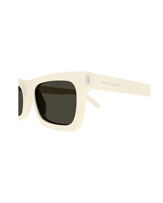 Saint Laurent Green Betty Rectangular Frame Sunglasses