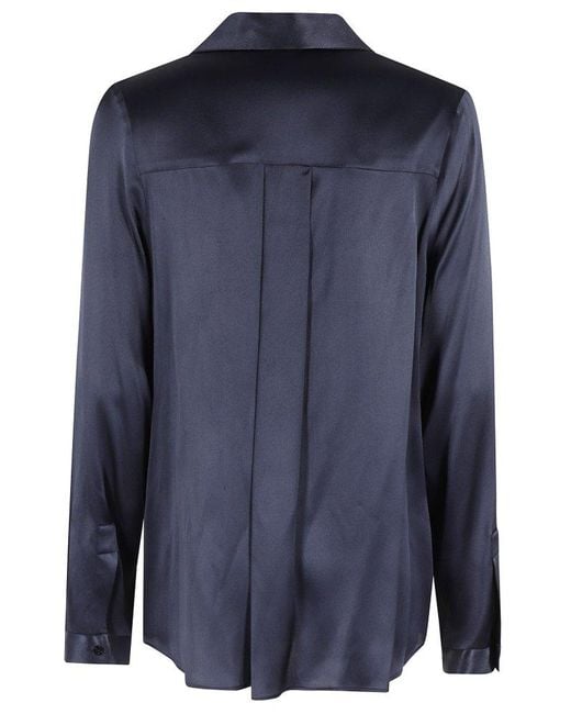 Semicouture Blue Button-Up Long Sleeve Top