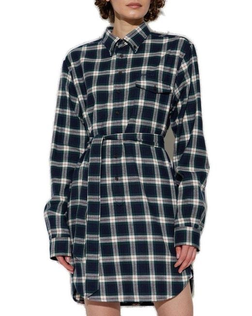 DSquared² Blue Check Pattern Dress
