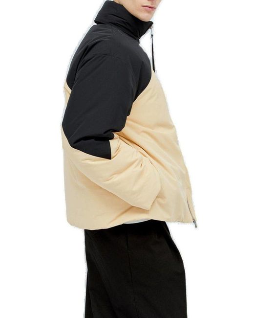 Jil Sander Black Colour-block Zipped Down Jacket for men