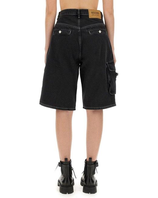 Moschino Black Jeans Mid-rise Knee-length Denim Shorts