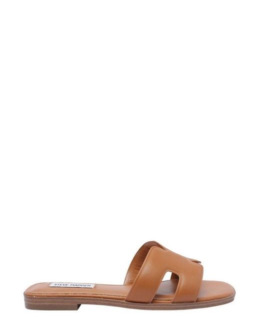 Steve Madden Brown Heist Cut-Out Detailed Sandals