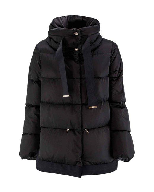 Herno Satin City Glamour Coat in Black Lyst