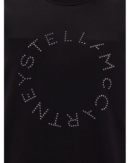 Stella McCartney Black Logo Embellished Crewneck Sweater