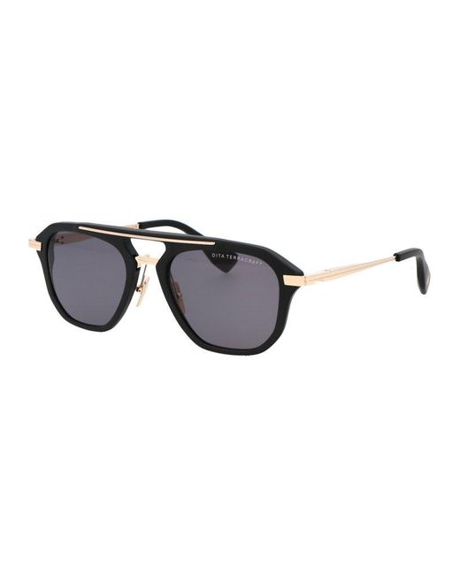 Dita Eyewear Black Pilot Frame Sunglasses for men