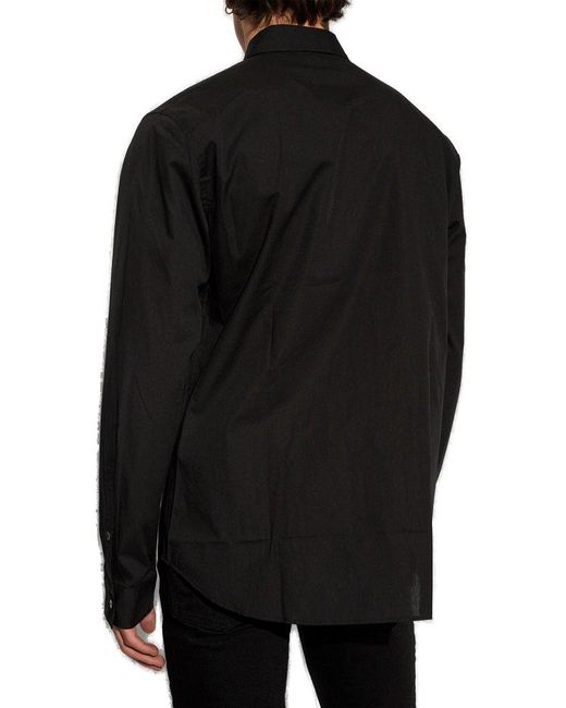 Versace Black Shirt With Logo, for men