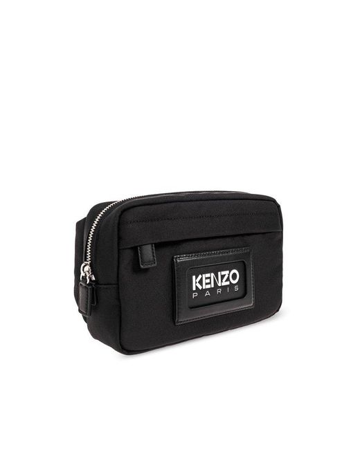 KENZO Black Belt Bag With Logo, for men