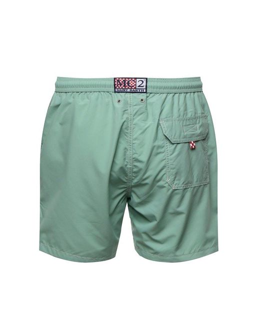 Mc2 Saint Barth Green Patmos Mid-Length Swim Shorts for men