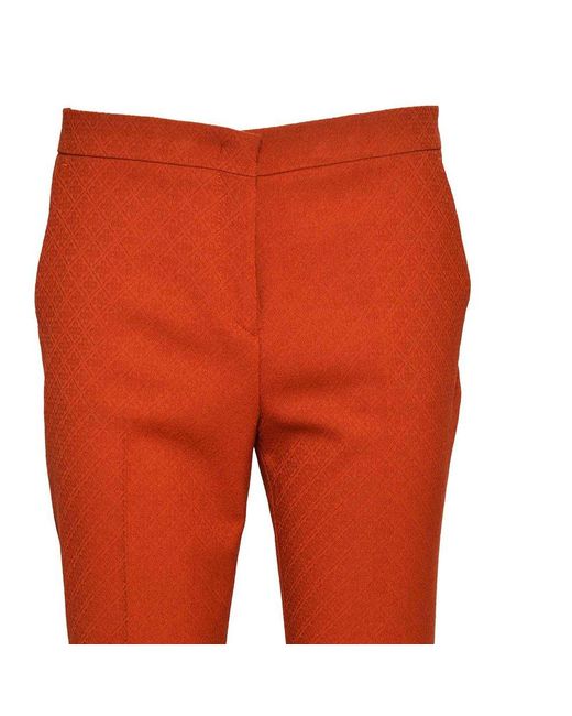 Etro Red Skinny Cut Cropped Trousers