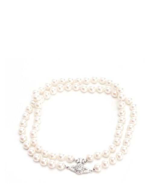 Vivienne Westwood White Double Choker Necklace "graziella