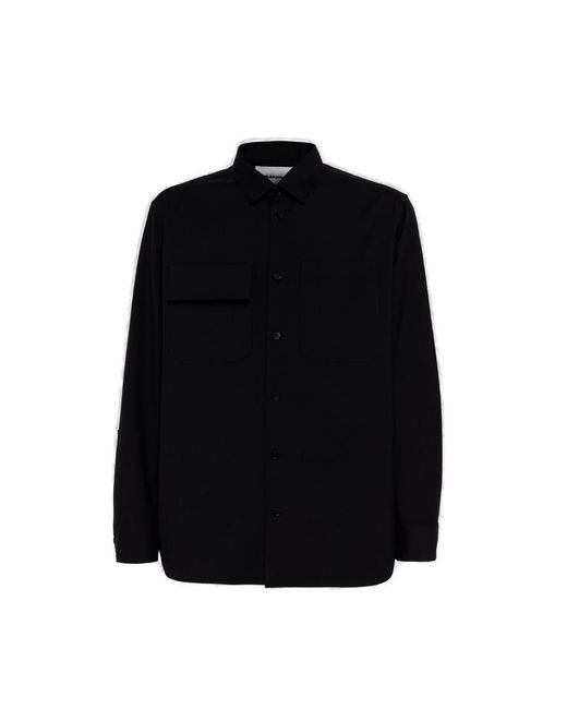Jil Sander Black Buttoned Long-sleeved Shirt for men