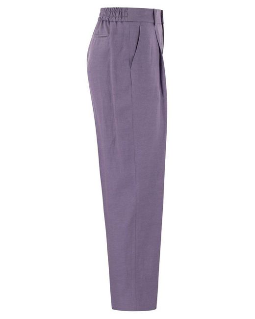 PT Torino Purple Daisy Pressed Crease Trousers
