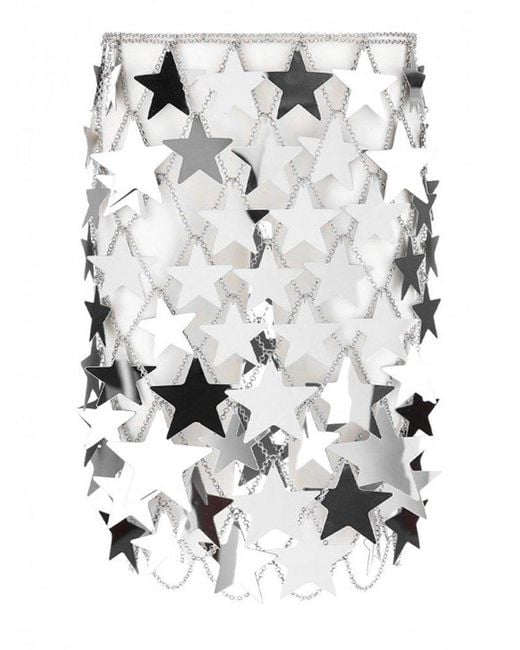 Paco Rabanne Metallic Star Embellished Chain-link Mini Skirt